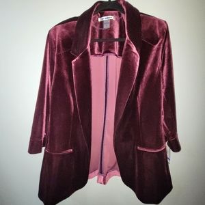 Nygard Plum 3/4 Sleeve Velvet Blazer size XL